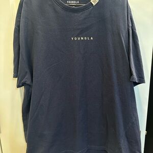YoungLA Men's Navy Blue Black Tshirt men’s size XL
